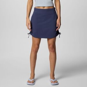 Columbia Anytime Skort Women’s M Navy Blue Omni-Shade Omni-Shield Side Ruching